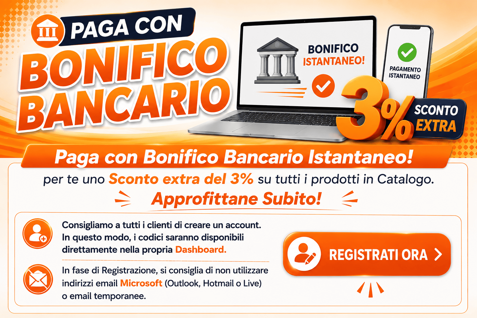 MONDOKEY - Paga con Bonifico Bancario Istantaneo